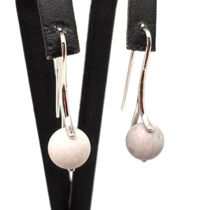Fülbevaló matt golyó flint ívelt lógós 10-11mm, Ékszer, Fülbevaló, Lógó fülbevaló, , MESKA