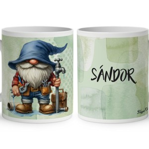 Névvel kérhető - Vízszerelő Ezermester manó mintás bögre, Otthon & Életmód, Konyhafelszerelés, tálalás, Tálalás, Bögre & Csésze, , MESKA