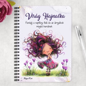 Személyre szabható - Bájos krókusz virágos tündér mintás A5-ös füzet - otthon & életmód - papír, írószer - jegyzetfüzet & napló - Meska.hu