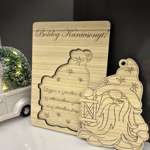 Karácsonyi üdvözlőlap, kivehető dísszel - karácsony - karácsonyi ajándékozás - karácsonyi képeslap, üdvözlőlap, ajándékkísérő - Meska.hu