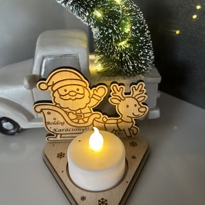 Karácsonyi mécses tartó fából  - karácsony - karácsonyi lakásdekoráció - karácsonyi illatgyertya, mécses - Meska.hu