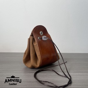 2in1 szütyő és kockatálca - konyak - barna - játék & sport - táblajáték és kártyajáték - társasjátékok - dobókocka - Meska.hu