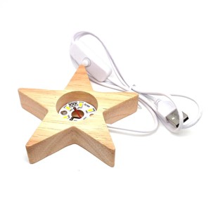 Lámpa fa talpas USB fehér csillag 10cm, Kellékek & szerszámok, Ásvány alapanyag, Ásvány lámpa, , MESKA