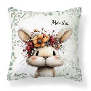 Névvel kérhető - Tavasz hírnöke, a mezei nyuszi mintás párna, Otthon & Életmód, Lakástextil, Párna & Párnahuzat, Díszpárna (belsővel együtt), , MESKA