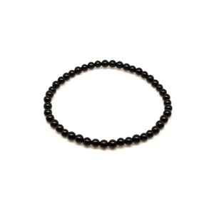 Obszidián fekete ásvány karkötő golyós 4mm - Meska.hu