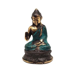 Réz figura Buddha védelmező óarany kék 7x4,5cm, Otthon & Életmód, Dekoráció, Spiritualitás, , MESKA