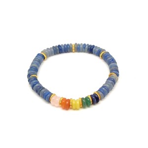 Kékkvarc ásvány karkötő 5 korong köves díszítéssel 62 mm, Ékszer, Karkötő, Ásványkarkötő, , MESKA