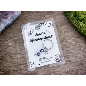 Leszel a Keresztapukám kulcstartó hematittal - táska & tok - kulcstartó & táskadísz - kulcstartó - Meska.hu