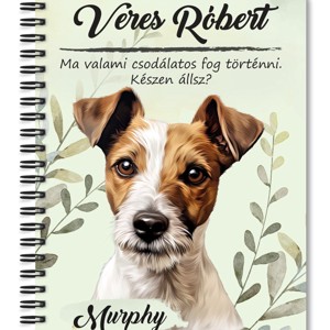 Személyre szabható - Jack Russell terrier portré mintás A6-os füzet, Otthon & Életmód, Papír, írószer, Jegyzetfüzet & Napló, , MESKA