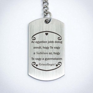 Te vagy a Testvérem és Keresztanya acél medálos kulcstartó - táska & tok - kulcstartó & táskadísz - kulcstartó - Meska.hu