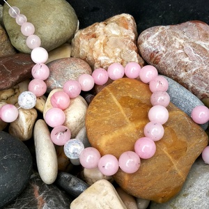 Cseresznyevirág jáspis ásványkarkötő aurakvarccal -  - Meska.hu