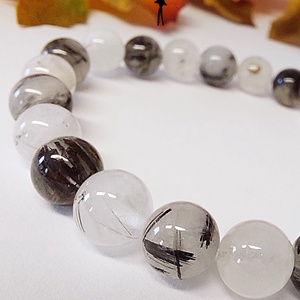 Turmalin kvarc ásványkarkötő - ékszer - karkötő - gyöngyös karkötő - Meska.hu