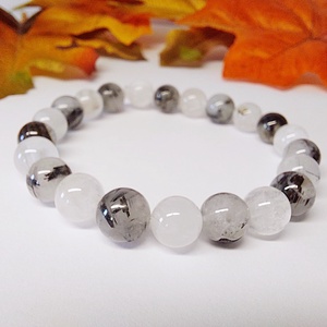 Turmalin kvarc ásványkarkötő - ékszer - karkötő - gyöngyös karkötő - Meska.hu