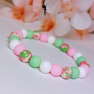 Tavaszi friss fuvallat karkötő, üveggyöngyökből, kagylógyöngyből, Ékszer, Karkötő, Gyöngyös karkötő, Ékszerkészítés, Gyöngyfűzés, gyöngyhímzés, MESKA