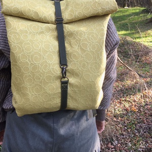 Sárga textil vegán hátizsák - táska & tok - hátizsák - iskolatáska - Meska.hu