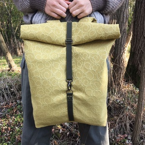 Sárga textil vegán hátizsák - táska & tok - hátizsák - iskolatáska - Meska.hu