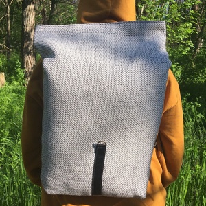 Textil vegán hátizsák  - táska & tok - hátizsák - roll top hátizsák - Meska.hu