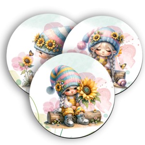 3 db aranyos napraforgós manólány alátét szett (#72), , , MESKA