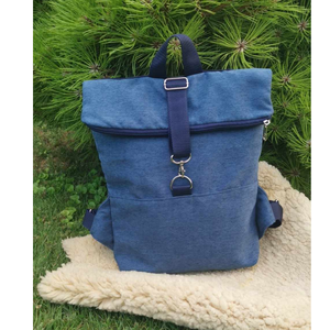 RE'A dizájn Enamel Blue rolltop hátizsák  S méret - Meska.hu