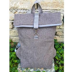 RE'A dizájn Gray Rubric rolltop hátizsák  M méret - Meska.hu