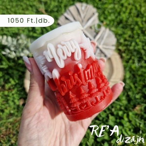 RE'A dizájn újrahasznosított Merry Christmas 1. gyertya - karácsony - adventi díszek - adventi gyertyadíszek és koszorúdíszek - Meska.hu