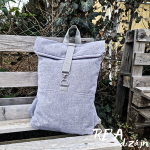 RE'A dizájn Cool Gray rolltop hátizsák  hosszú S méret, Táska & Tok, Hátizsák, Roll top hátizsák, Varrás, MESKA