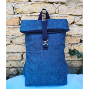 RE'A dizájn Enamel Blue rolltop hátizsák  M méret - Meska.hu