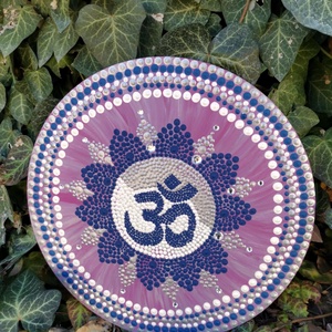 Mantramandala - OM mantra, Otthon & Életmód, Dekoráció, Spiritualitás, Mandala, Festészet, Festett tárgyak, MESKA