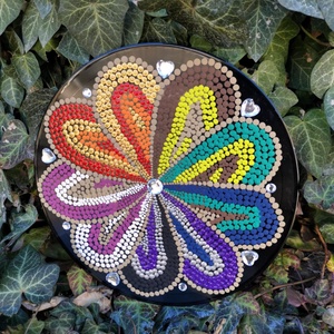 Mantramandala - VIRÁG, Otthon & Életmód, Dekoráció, Spiritualitás, Mandala, Festészet, Festett tárgyak, MESKA