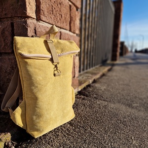 RE'A dizájn Ash Yellow rolltop hátizsák  M méret - táska & tok - hátizsák - roll top hátizsák - Meska.hu