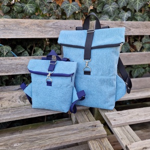 RE'A dizájn Pastel Blue rolltop hátizsák  S méret - táska & tok - hátizsák - roll top hátizsák - Meska.hu