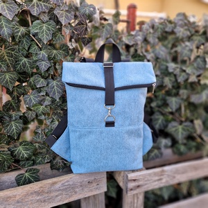 RE'A dizájn Pastel Blue rolltop hátizsák  S méret - táska & tok - hátizsák - roll top hátizsák - Meska.hu