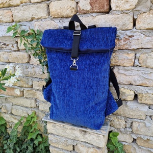 RE'A dizájn Sparkling Blue rolltop hátizsák  M méret, Táska & Tok, Hátizsák, Roll top hátizsák, Varrás, MESKA