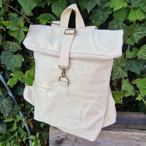 RE'A dizájn Beige Dream rolltop hátizsák  S/M közötti méret - táska & tok - hátizsák - roll top hátizsák - Meska.hu