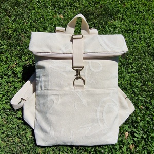 RE'A dizájn Beige Dream rolltop hátizsák  S/M közötti méret, Táska & Tok, Hátizsák, Roll top hátizsák, Varrás, MESKA
