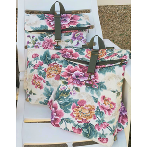 RE'A dizájn Colorful Peonies rolltop hátizsák  M méret, Táska & Tok, Hátizsák, Roll top hátizsák, Varrás, MESKA