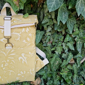 RE'A dizájn Yellow Tendril rolltop hátizsák  S méret - táska & tok - hátizsák - roll top hátizsák - Meska.hu