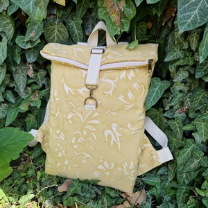 RE'A dizájn Yellow Tendril rolltop hátizsák  S méret - táska & tok - hátizsák - roll top hátizsák - Meska.hu