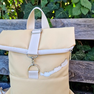 RE'A dizájn Krém Balaton rolltop hátizsák  hosszított S méret - táska & tok - hátizsák - roll top hátizsák - Meska.hu