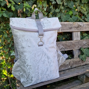 RE'A dizájn Silver Pearl - light gray rolltop hátizsák  M/L közötti méret - táska & tok - hátizsák - roll top hátizsák - Meska.hu
