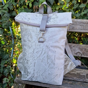 RE'A dizájn Silver Pearl - light gray rolltop hátizsák  M/L közötti méret, Táska & Tok, Hátizsák, Roll top hátizsák, Varrás, MESKA
