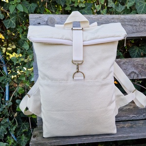 RE'A dizájn Silver Basic Beige rolltop hátizsák  S méret, Táska & Tok, Hátizsák, Roll top hátizsák, Varrás, MESKA