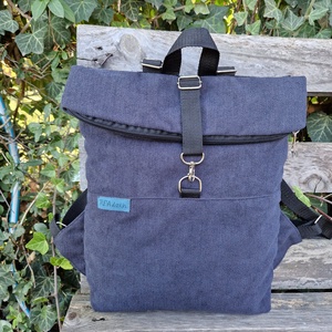 RE'A dizájn Dark Blue rolltop hátizsák  S méret - táska & tok - hátizsák - roll top hátizsák - Meska.hu