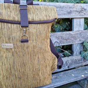 RE'A dizájn Brown Mustard rolltop hátizsák � S/M közötti méret - táska & tok - hátizsák - roll top hátizsák - Meska.hu