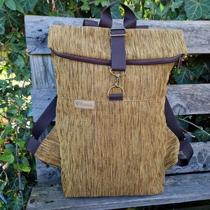 RE'A dizájn Brown Mustard rolltop hátizsák � S/M közötti méret - táska & tok - hátizsák - roll top hátizsák - Meska.hu