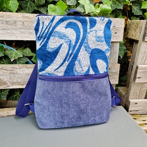 RE'A dizájn Blue Waves trapéz hátizsák, Táska & Tok, Hátizsák, Roll top hátizsák, Varrás, MESKA