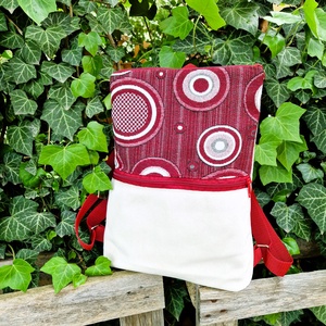 RE'A dizájn Red Circles trapéz hátizsák, Táska & Tok, Hátizsák, Roll top hátizsák, Varrás, MESKA