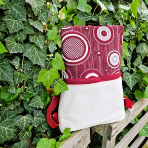 RE'A dizájn Red Circles trapéz hátizsák - táska & tok - hátizsák - roll top hátizsák - Meska.hu