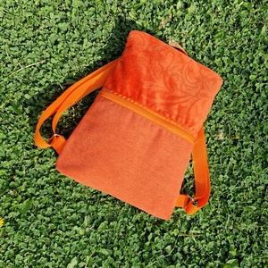 RE'A dizájn Orange Flowers trapéz hátizsák - táska & tok - hátizsák - roll top hátizsák - Meska.hu