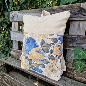 RE'A dizájn Soft Roses - blue hátizsák, Táska & Tok, Hátizsák, Hátizsák, Varrás, MESKA